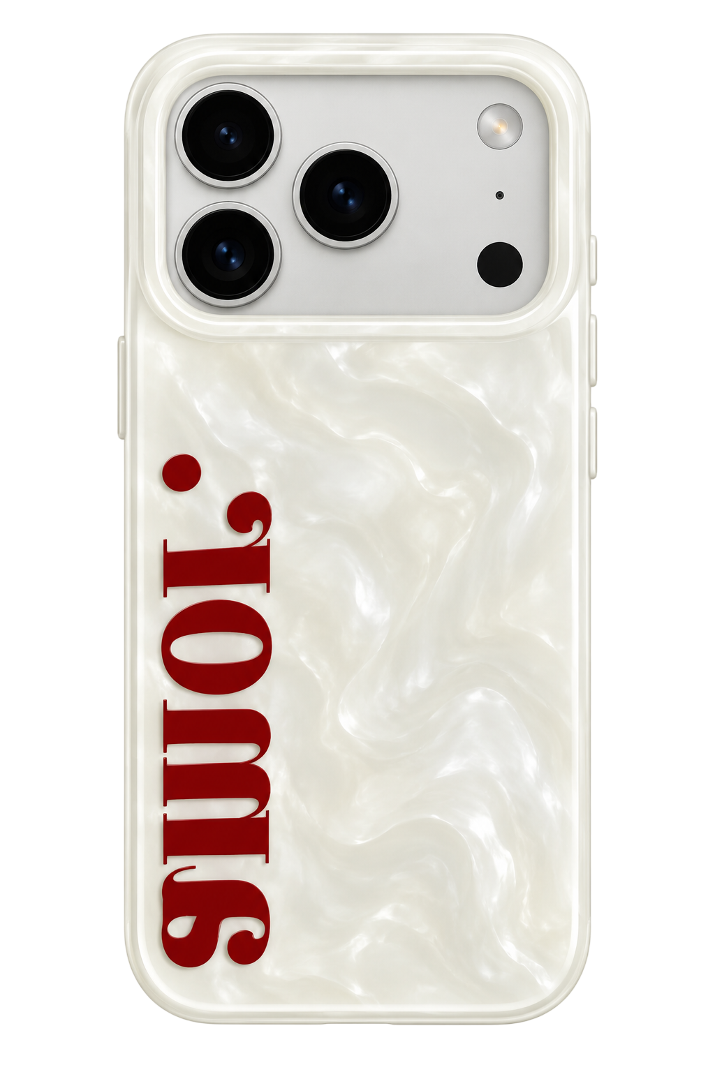 Pearl White Phone Case with Red Lettering | Case One
