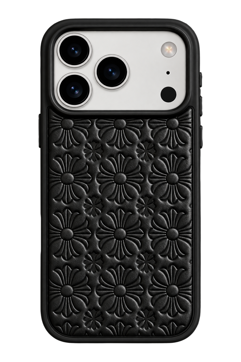 Black Embossed Floral Leather Phone Case | Case One